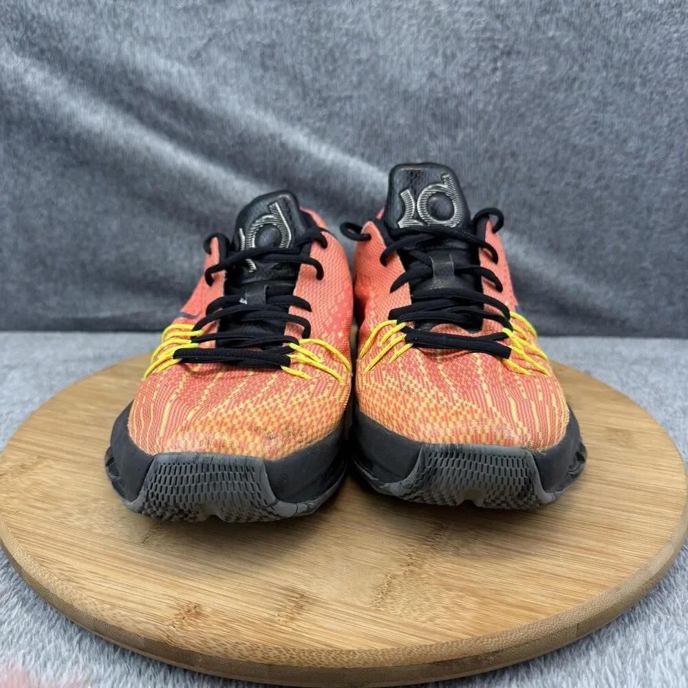 Nike KD 8 Shoes Boys Size 7 Orange Mesh Black Basketball Sneakers 768867-807